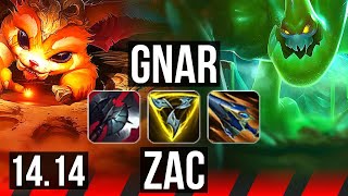 GNAR vs ZAC TOP  Rank 2 Gnar 40k DMG  EUNE Grandmaster  1414 [upl. by Coleville]