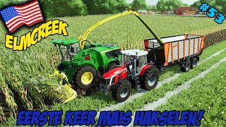 EERSTE KEER MAIS HAKSELEN Farming Simulator 22 Elmcreek 53 [upl. by Towney]