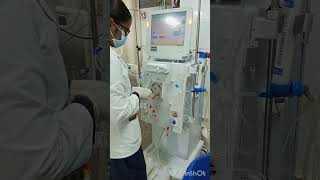 Dialysis machine praming  blood filter kaise krte hai hostellife subscribemychannel viralvideo [upl. by Breech]