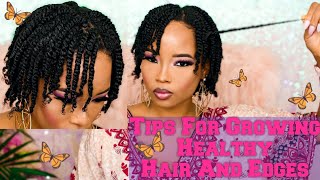 TWO STRAND TWIST NATURAL HAIR TUTORIAL  TIPS FOR HAIR GROWTH amp LENGTH RETENTION Step by Step [upl. by Ahseneuq323]