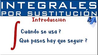 Integración por sustitución  Introducción [upl. by Eceined883]