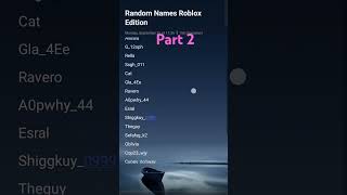 roblox Names Part 2 [upl. by Carman]