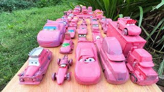 Clean up muddy minicars amp disney pixar car convoys Play in the garden [upl. by Persson]