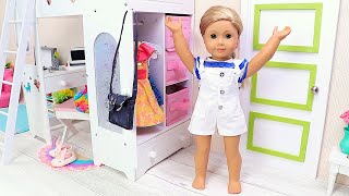 AG Doll Evening Routine with Pink Wardrobe PLAY DOLLS [upl. by Bushey]