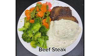 Beef Pepper Steak With White Sauce 🥩 Easy Weight Loss Recipe shortvideo cooking beefsteakrecipe [upl. by Delorenzo]