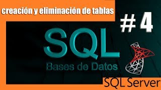 Tutoriales SQL SERVER 04  Creación y eliminación de tablas [upl. by Ottavia]