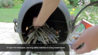 How to light a fire in your Cast Iron Chimenea [upl. by Asiek]