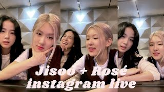 FULL ENG SUB 12232020 BLACKPINK Jisoo Instagram Live with Rosé ChaeSoo Instagram Live [upl. by Akiemehs]