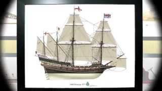 HMS Revenge 1577 Profile Print maritime art English galleon [upl. by Werdnaed]