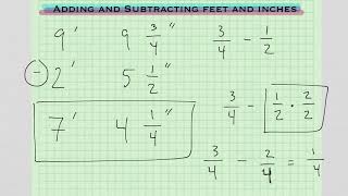 Adding And Subtracting Feet and Inches [upl. by Dloraj667]