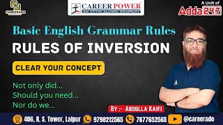 INVERSION  Basic English Grammar I Rules of Inversion I useful for All Competitive exams [upl. by Biebel]