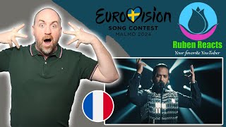 REACTION TO SLIMANE  MON AMOUR  LIVE PERFORMANCE  Eurovision 2024  FRANCE 🇫🇷 [upl. by Lashar396]