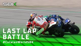 Sofuoglu vs Manzi last lap battle 🤯  CatalanWorldSBK [upl. by Tanberg953]