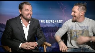 Leonardo DiCaprio and Tom Hardy interview for THE REVENANT [upl. by Llerad]