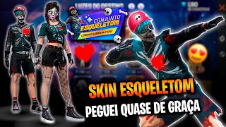 ESQUELETOM FREE FIRE  ZEREI A LOJA DE DESCONTO LUZES DO DESTINO [upl. by Traggat]