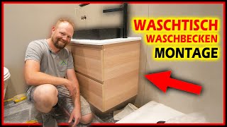 Anleitung Waschtisch amp Waschbecken montieren  DIY Badezimmer  Home Build Solution [upl. by Oiled]