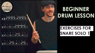 Best Practice Pad Lesson For Beginners  Drum Lesson  Exercises for Snare Solo 1 [upl. by Desta299]