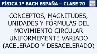 70 MOVIMIENTO CIRCULAR UNIFORMEMENTE VARIADO Teoría [upl. by Lamarre]