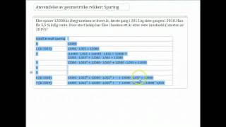 R2 geometriske rekker og sparing [upl. by Ahcsatan]