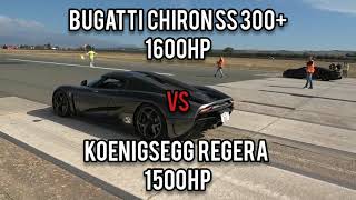 Bugatti Chiron SS 300 Vs Koenigsegg Regera  Drag Race 400kmh [upl. by Riti]