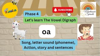 oa sound  vowel digraph oa  oa sound song story and sentences  jolly phonics oa sound [upl. by Brackely]