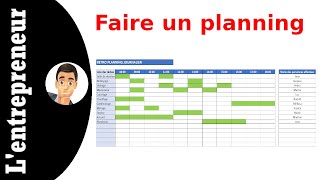 Faire un planning JournalierHebdomadaire sur Excel [upl. by Arianne]