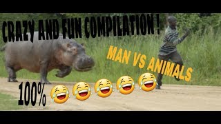 RUN MEME COMPILATION  MAN VS ANIMALS 100 😂😂😂 [upl. by Nalac]