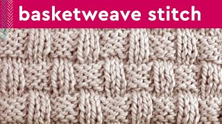 Basketweave Stitch Knitting Pattern for Beginners [upl. by Acnalb]