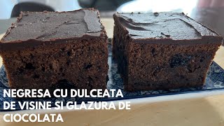 Negresă cu glazură de ciocolată și dulceață de vișine [upl. by Florencia]