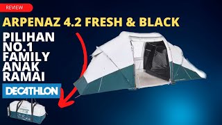 DECATHLON  QUECHUA Camping Tent 4 persons 2 bedrooms ARPENAZ 42 FampB camping hiking asmr 4k [upl. by Limoli]