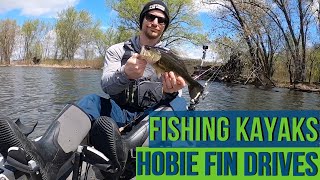 Fishing Kayaks with Pedals  A Closer Look at the Hobie Fin Drives [upl. by Amsirhc92]