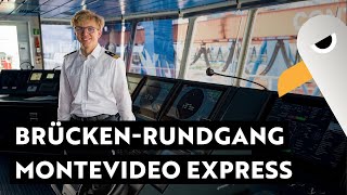 Rundgang über die Brücke des Containerschiffs Montevideo Express mit dem 2 Offizier [upl. by Nehtiek]