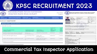 How to Apply for Commercial Tax Inspector ✅ Full Application Process karnatakastudycentre0818 [upl. by Reyam]