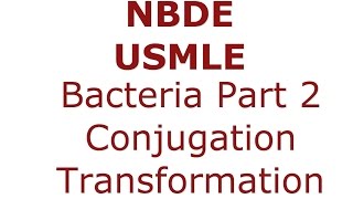 Bacteria  Conjugation Transformation Transduction NBDEUSMLE [upl. by Chee]