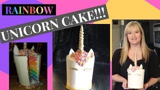 How to make a RAINBOW UNICORN CAKE l Tutorial [upl. by Stephenie495]