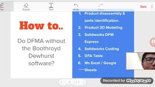 Cara buat analisis DFMA tanpa guna software Boothroyd Dewhurst DFMA software [upl. by Guillema311]