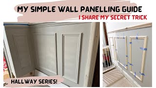 Wall Panelling SECRET TRICK Guide  My DIY Stepbystep Guide  Hall Renovation Series [upl. by Sidwel]