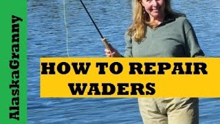 How To Repair Leaky Waders Fishing Tips Tricks Hacks [upl. by Ihc]