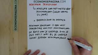 Minimumjeugdloon Economiepaginacom [upl. by Itsa]