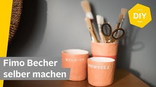 DIY Becher selber machen aus Fimo  Roombeez – powered by OTTO [upl. by Novy]