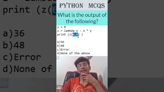 Python Programming MCQ Explained  Learn Python in a Minute infytqmcq infytq shorts python [upl. by Nnalyrehs]