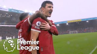 Harry Maguire heads Manchester United in front of Leeds United  Premier League  NBC Sports [upl. by Derreg]