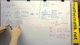 ∫1cosx dx ► Methode 3 ► Erweitern mit 1cosx  tanx [upl. by Anjanette]