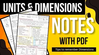 Units and dimensions  class 11 physics chapter 1 notes  JEECBSE notes [upl. by Ahcire]