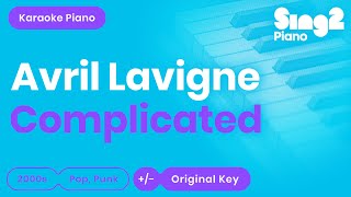 Avril Lavigne  Complicated Piano Karaoke [upl. by Pauli]