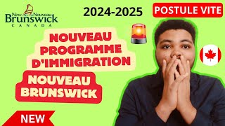 🚨ALERTE NOUVEAU PROGRAMME DIMMIGRATION AU NOUVEAU BRUNSWICK 20242025  COMMENT POSTULER [upl. by Kistner887]