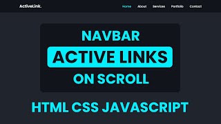 How to Create an Active Nav Link on Scroll using HTML CSS and Javascript  Active Menu Class [upl. by Esinad]