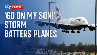 Storm Noa Planes struggle to land at Heathrow [upl. by Iaras284]