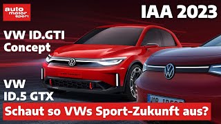 VW IDGTI Concept amp ID5 GTX Das soll die elektrische SportZukunft sein  Review  IAA 2023 [upl. by Bodi991]