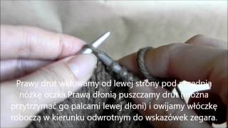 Podstawy robienia na drutach  oczka prawe stylem angielskim knitting english style [upl. by Ysak]